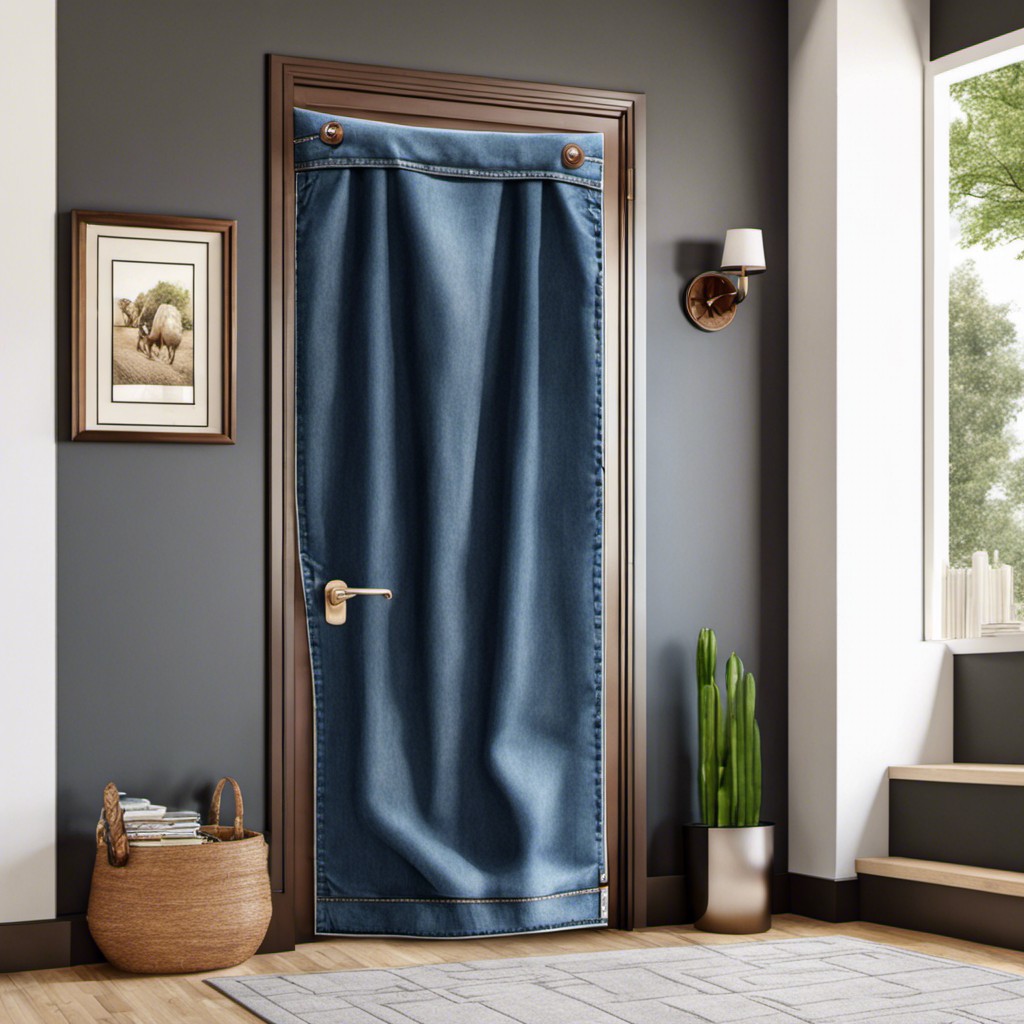 denim fabric door cover for casual look