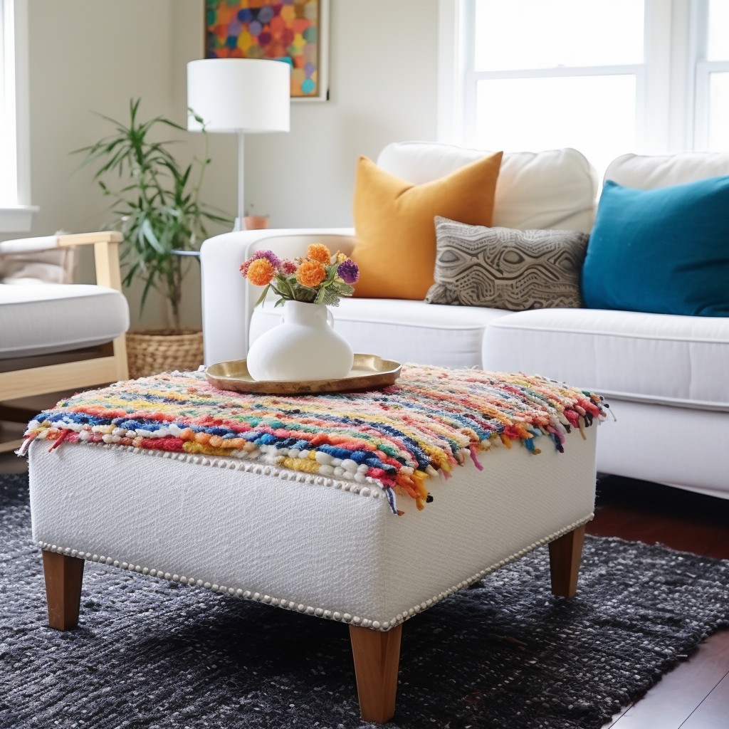 diy boucle ottoman cover