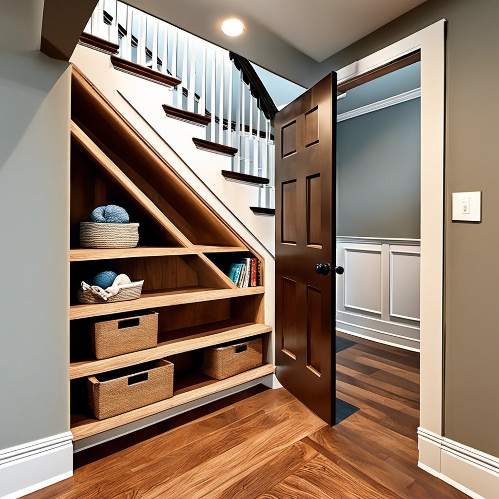 door with built in shelves for extra storage