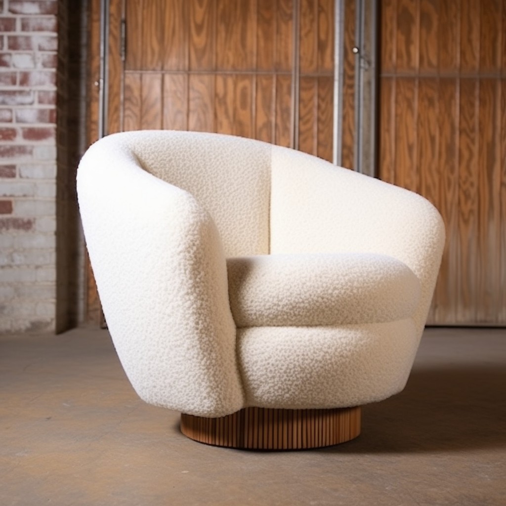 elegant cream boucle chair