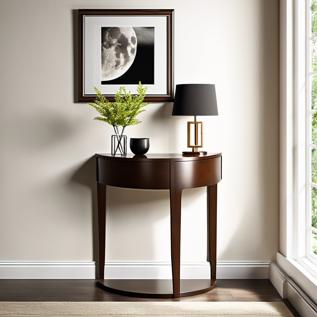 half moon shaped end table