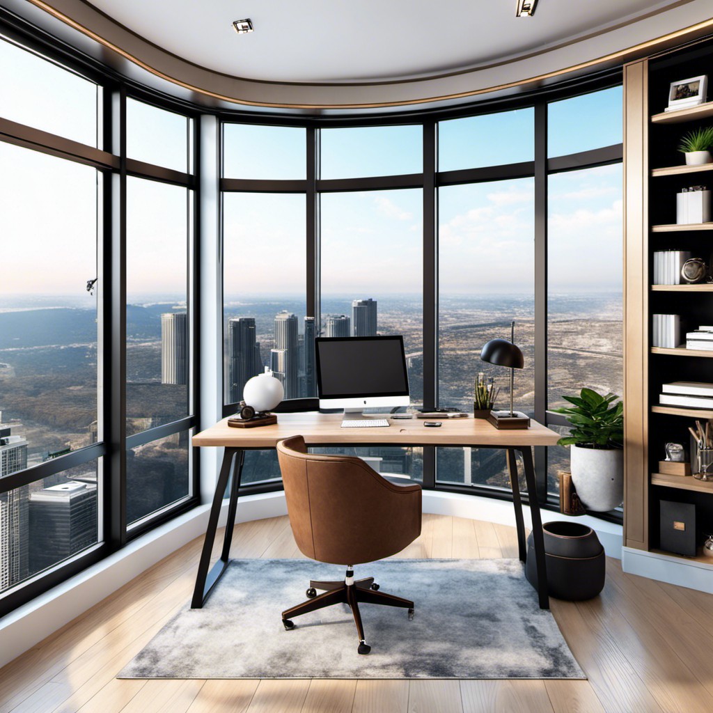 home office with panoramic city views