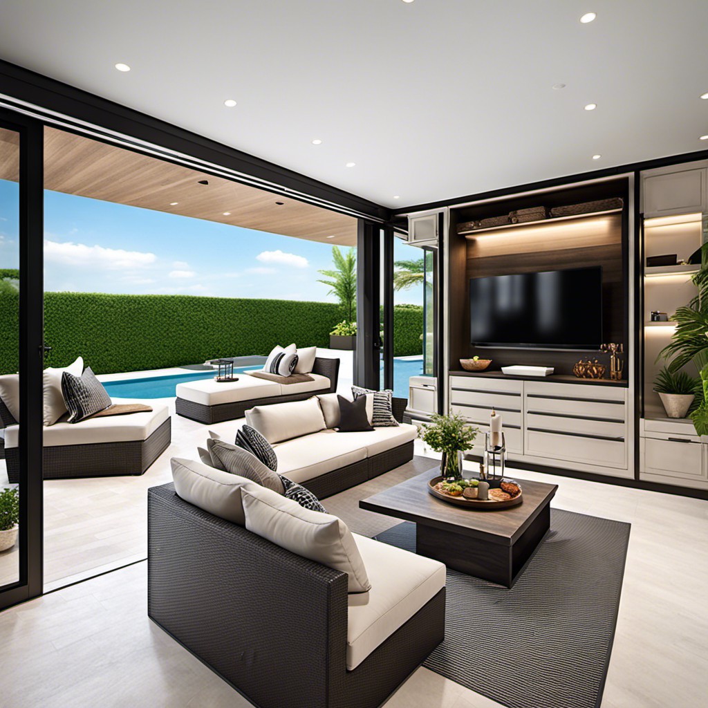 indoor outdoor living spaces with retractable walls