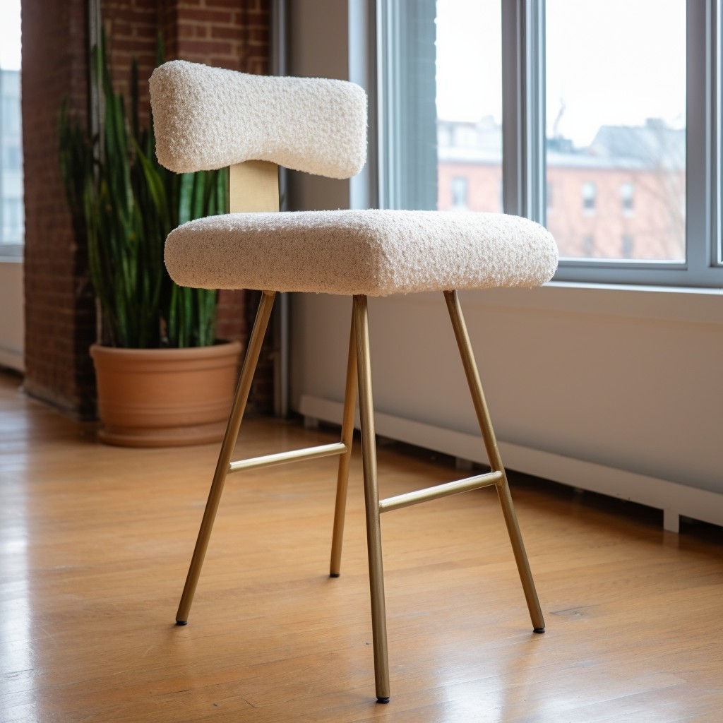 mid century modern boucle counter stools