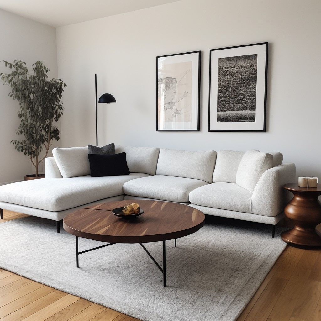 minimalistic scandinavian style boucle sectional