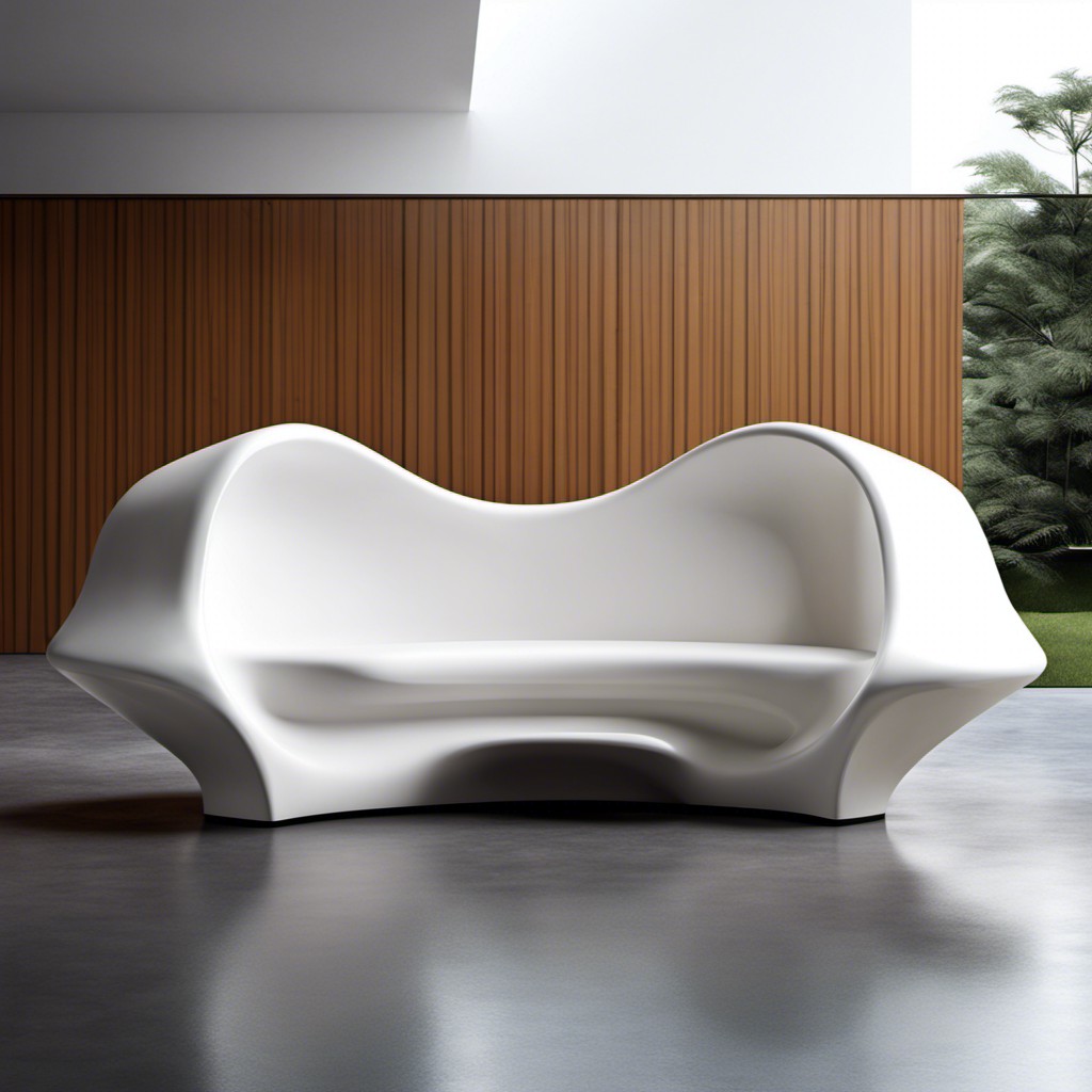 modern minimalist fiberglass couch
