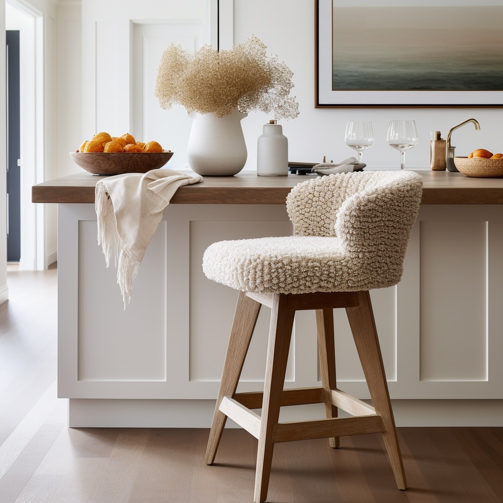 multi textured boucle stools