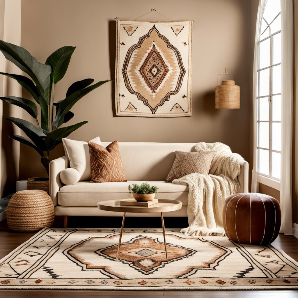 neutral toned moroccan rug