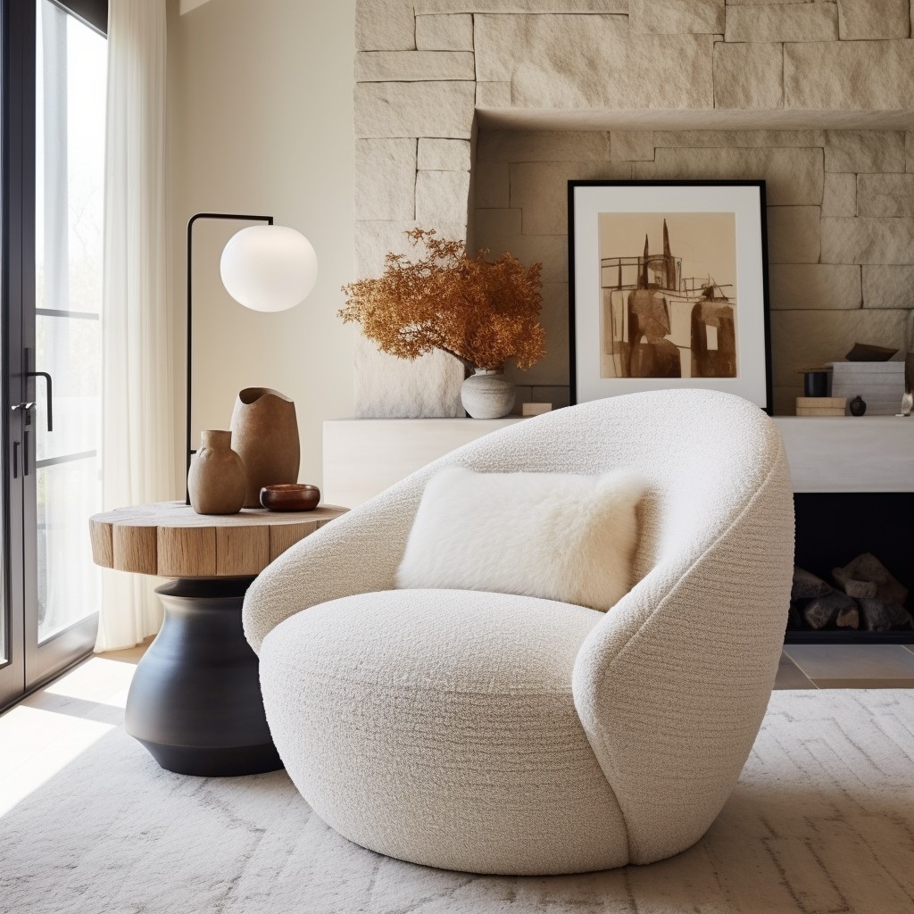 oversized boucle accent chair for a cozy seating area