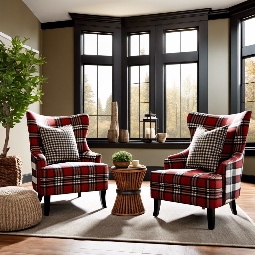 plaid accent chairs