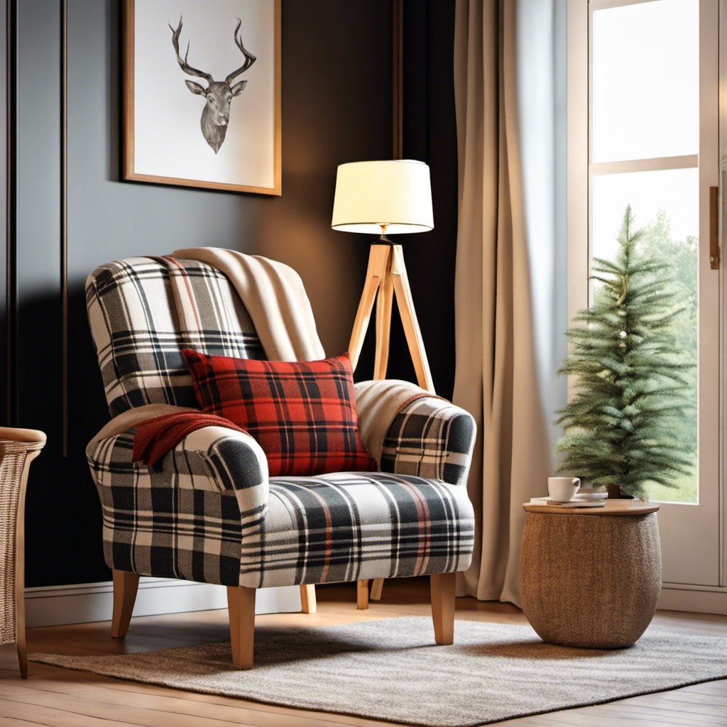 plaid armchair