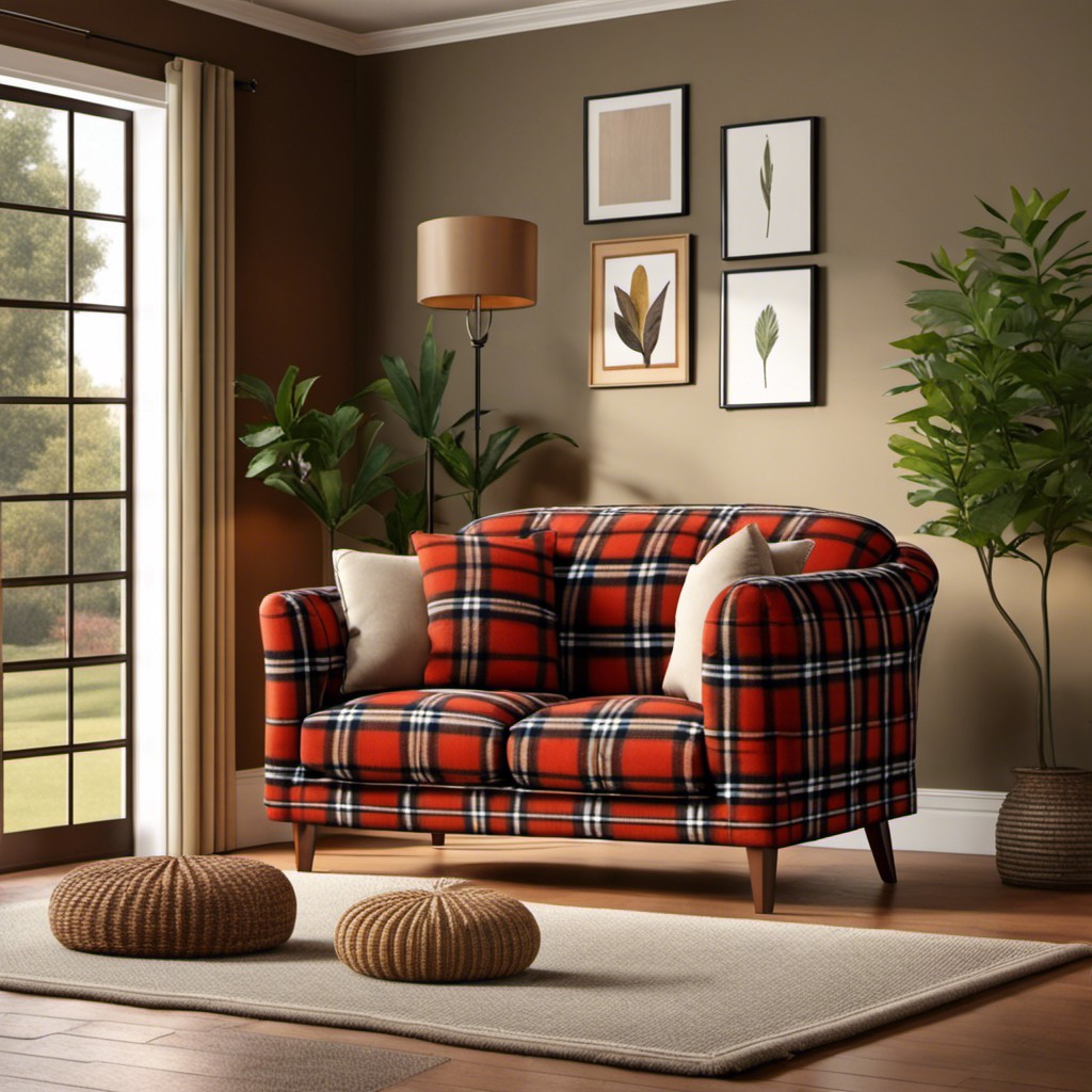 plaid loveseat