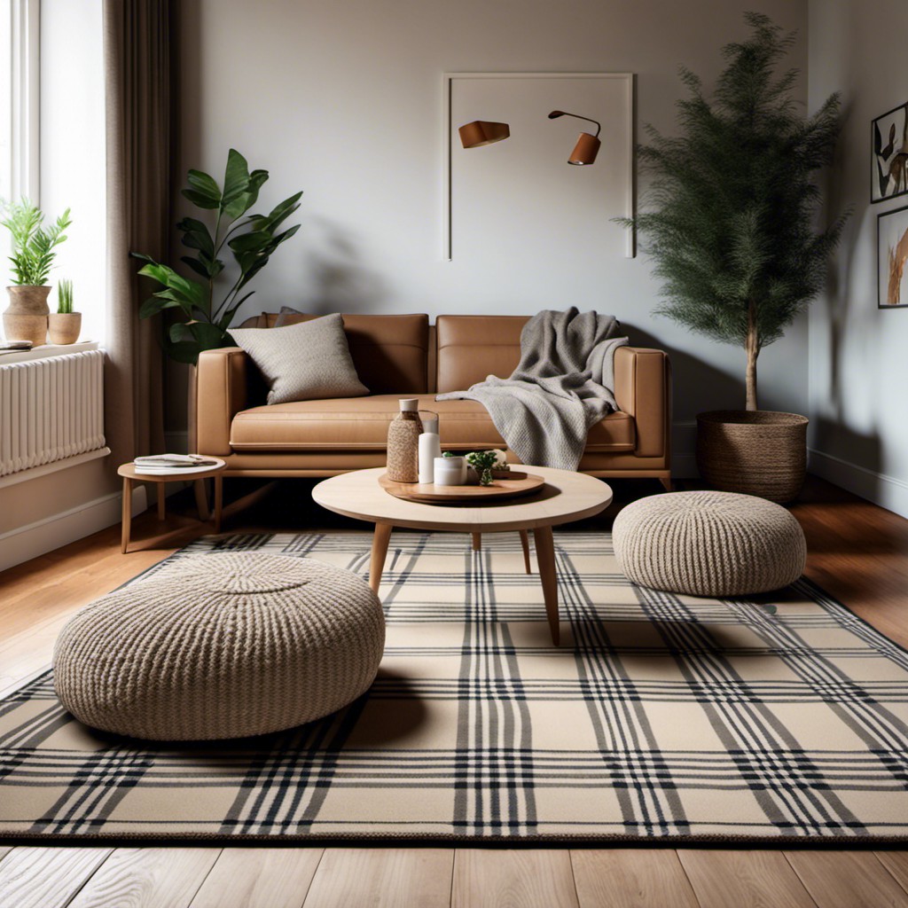 plaid rug or carpet