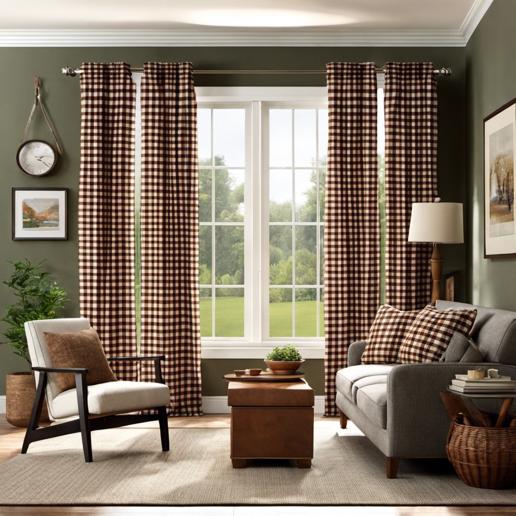 plaid window curtains