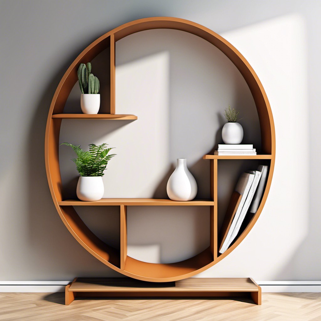 round corner shelf unit