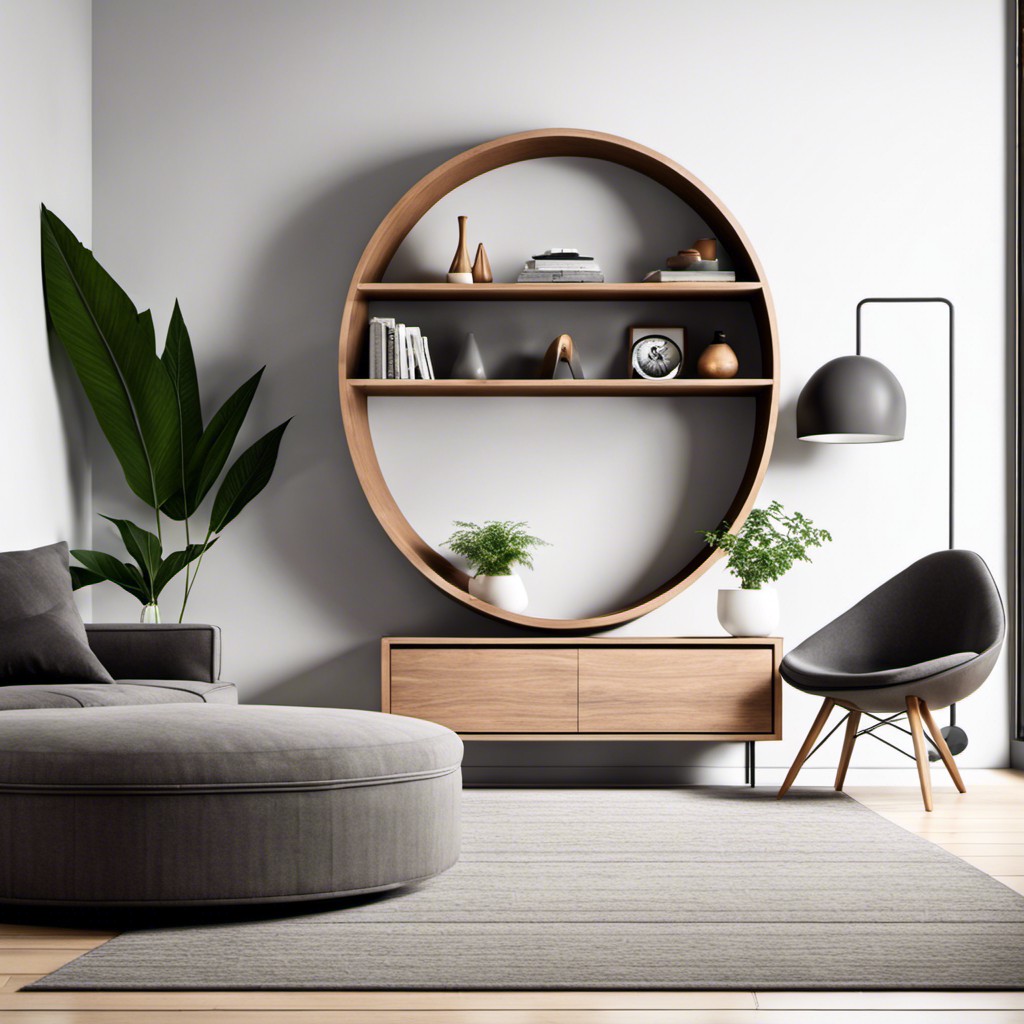 round floating shelves