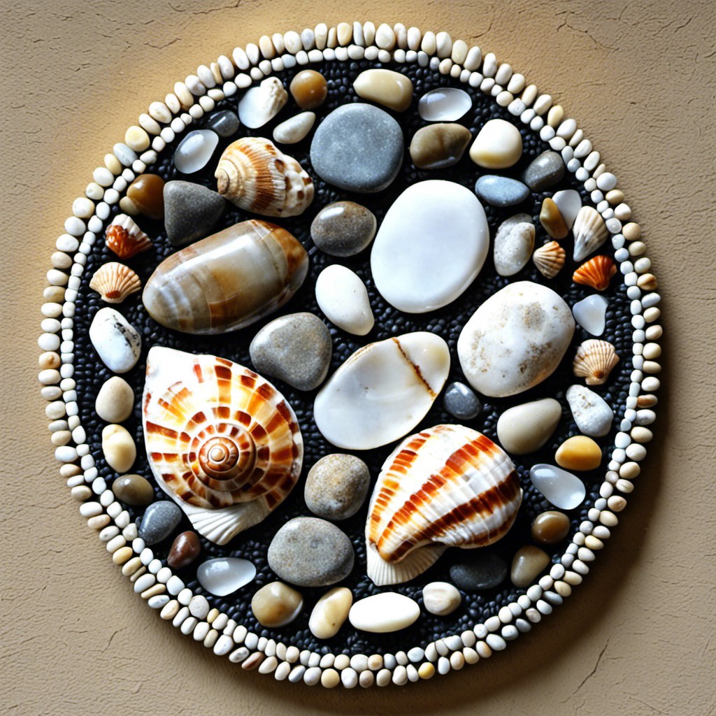 shell or pebble mosaic cover