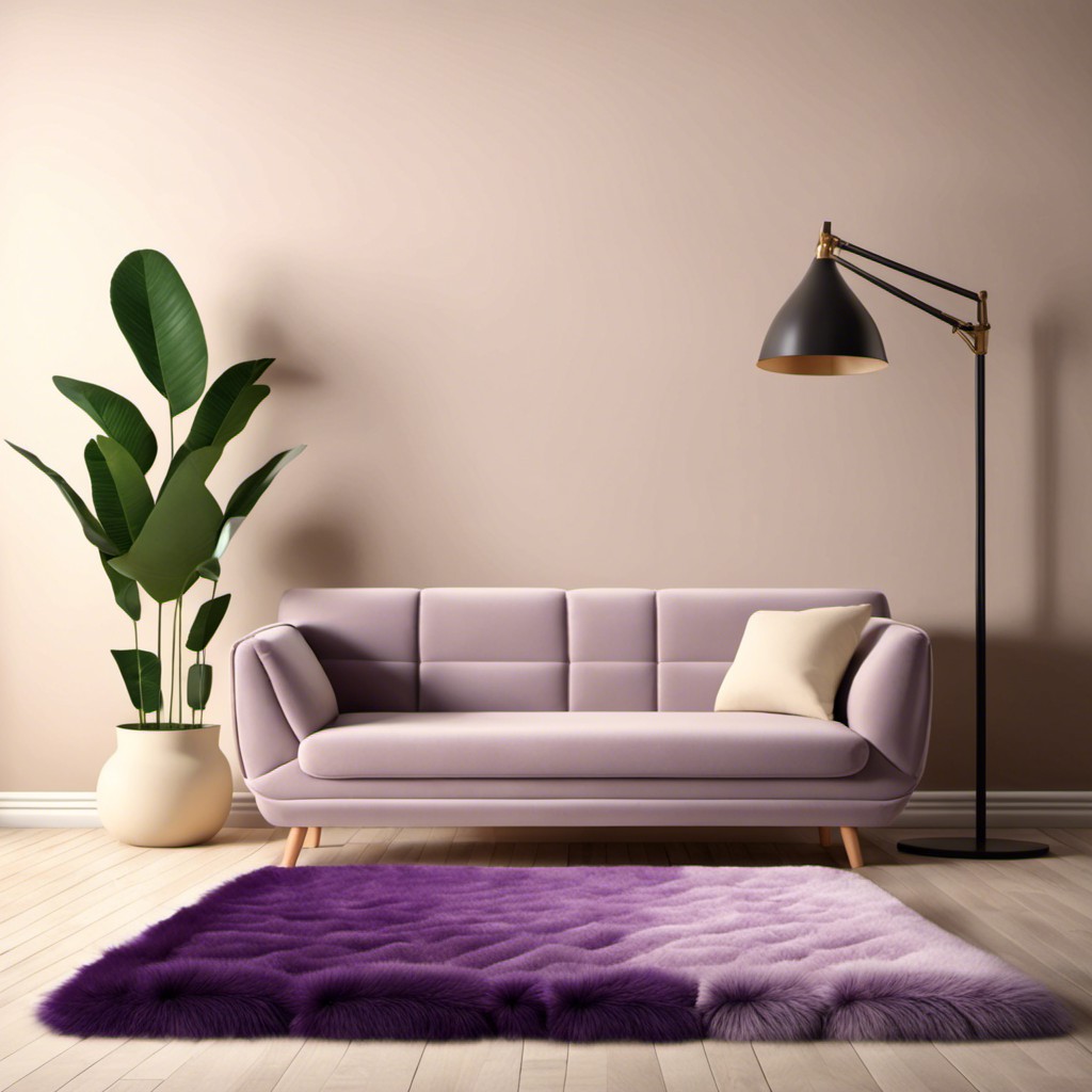 soft purple plush rug