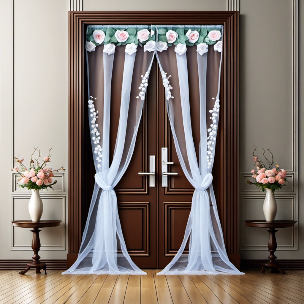 transparent organza fabric door cover