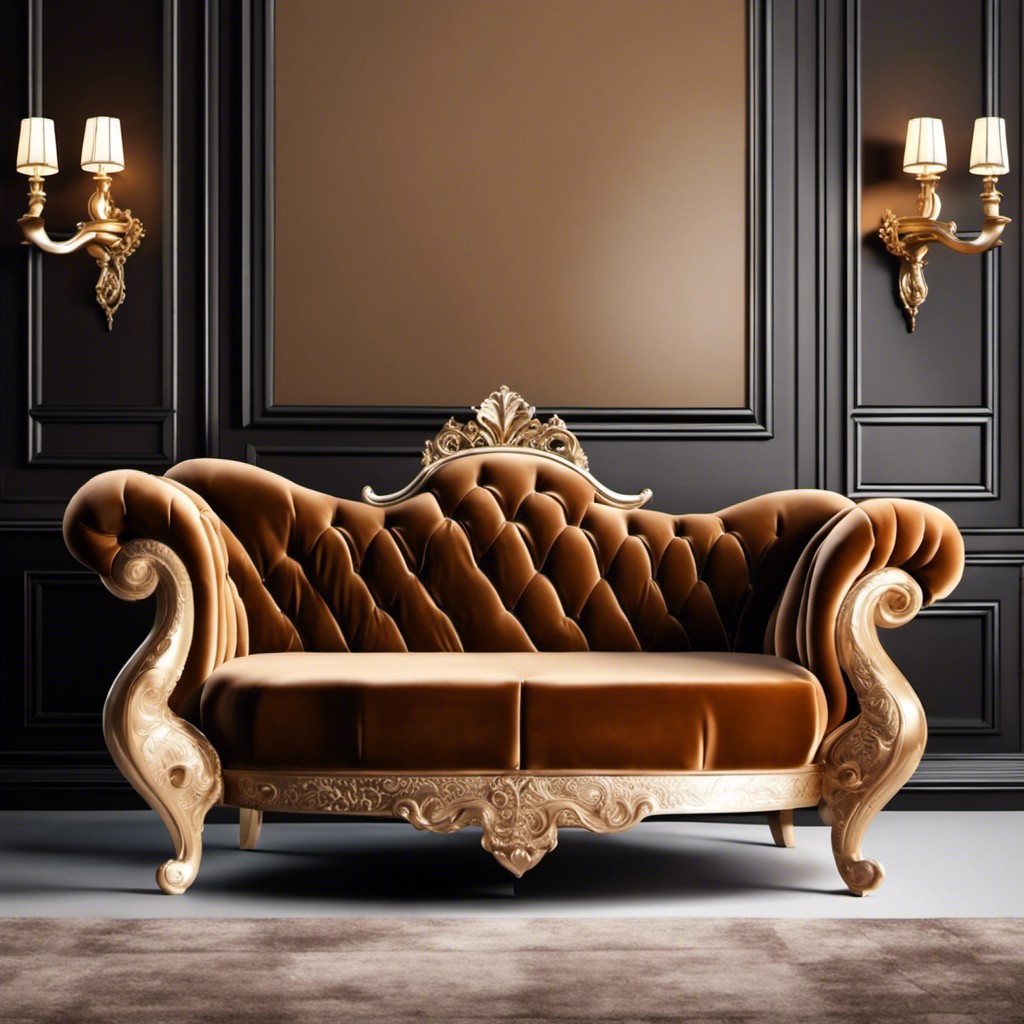 velvet coffee colored sofa for a royal look