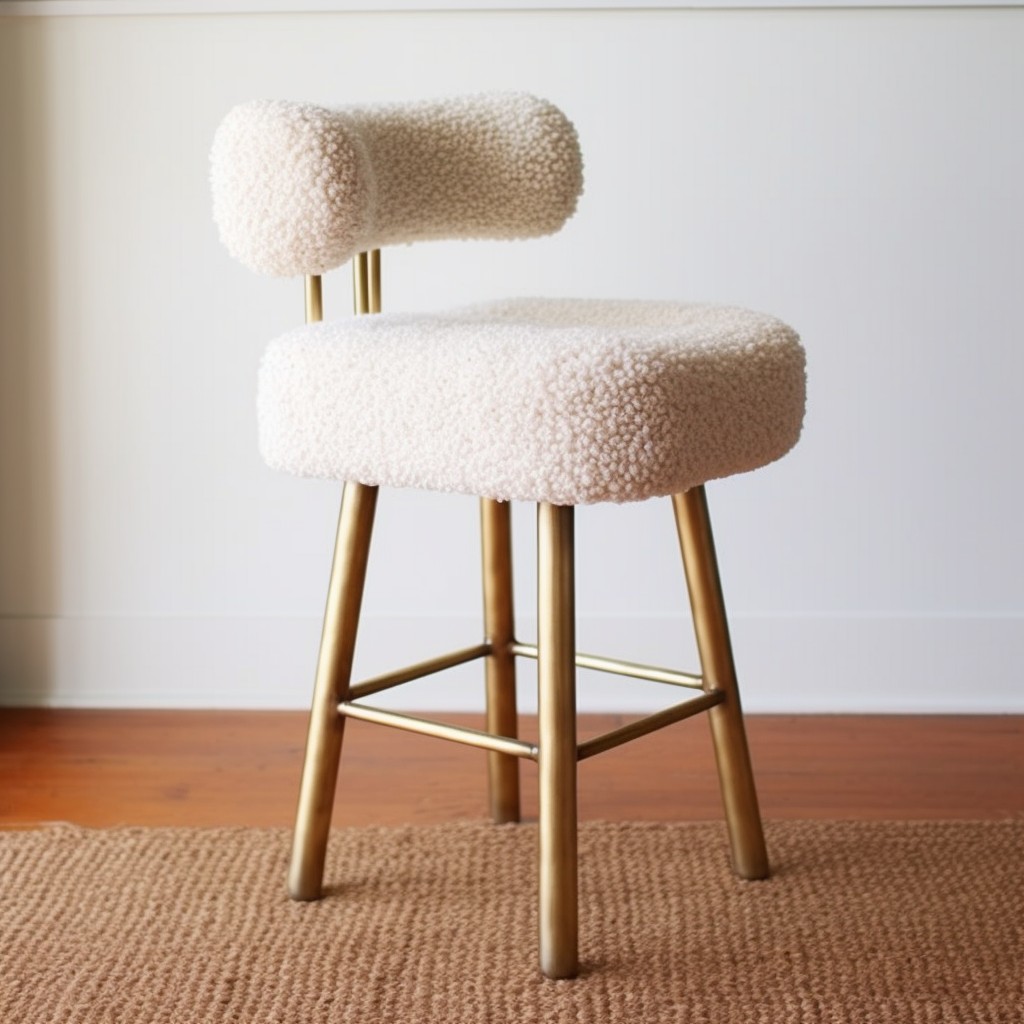 vintage boucle counter stools