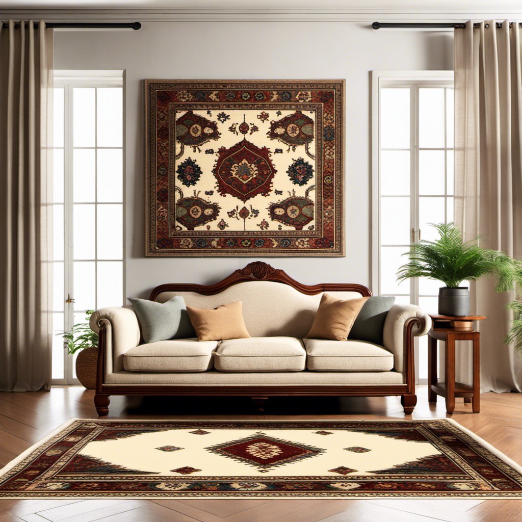 vintage oriental rug in muted colors