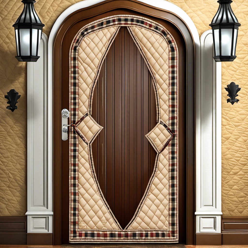 vintage quilted fabric door