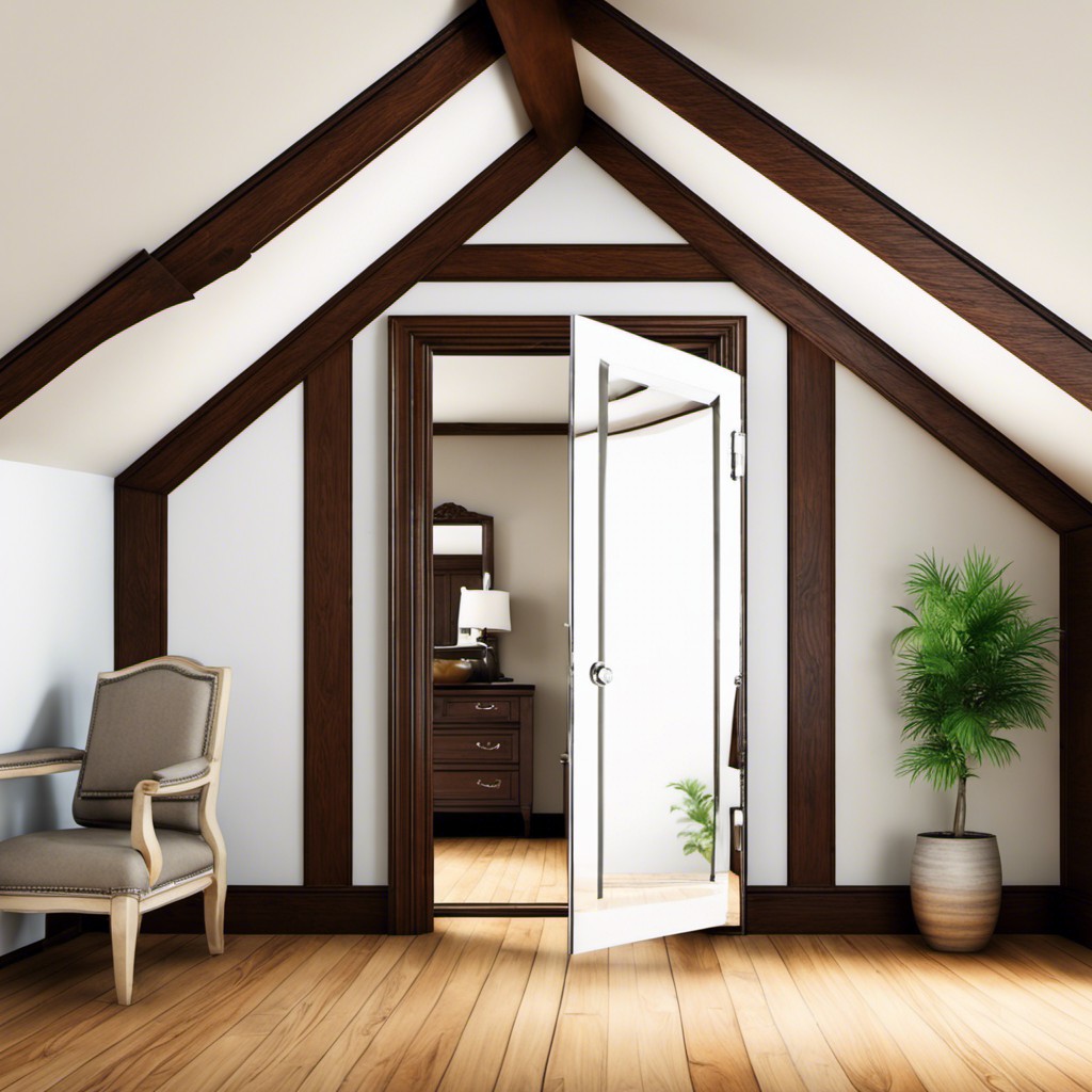 wall mirror as hidden attic door