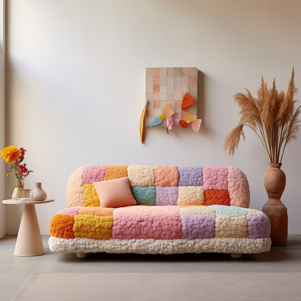 zero waste boucle sofa with eco friendly materials