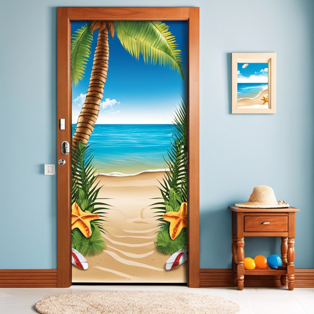 beach scene door cover