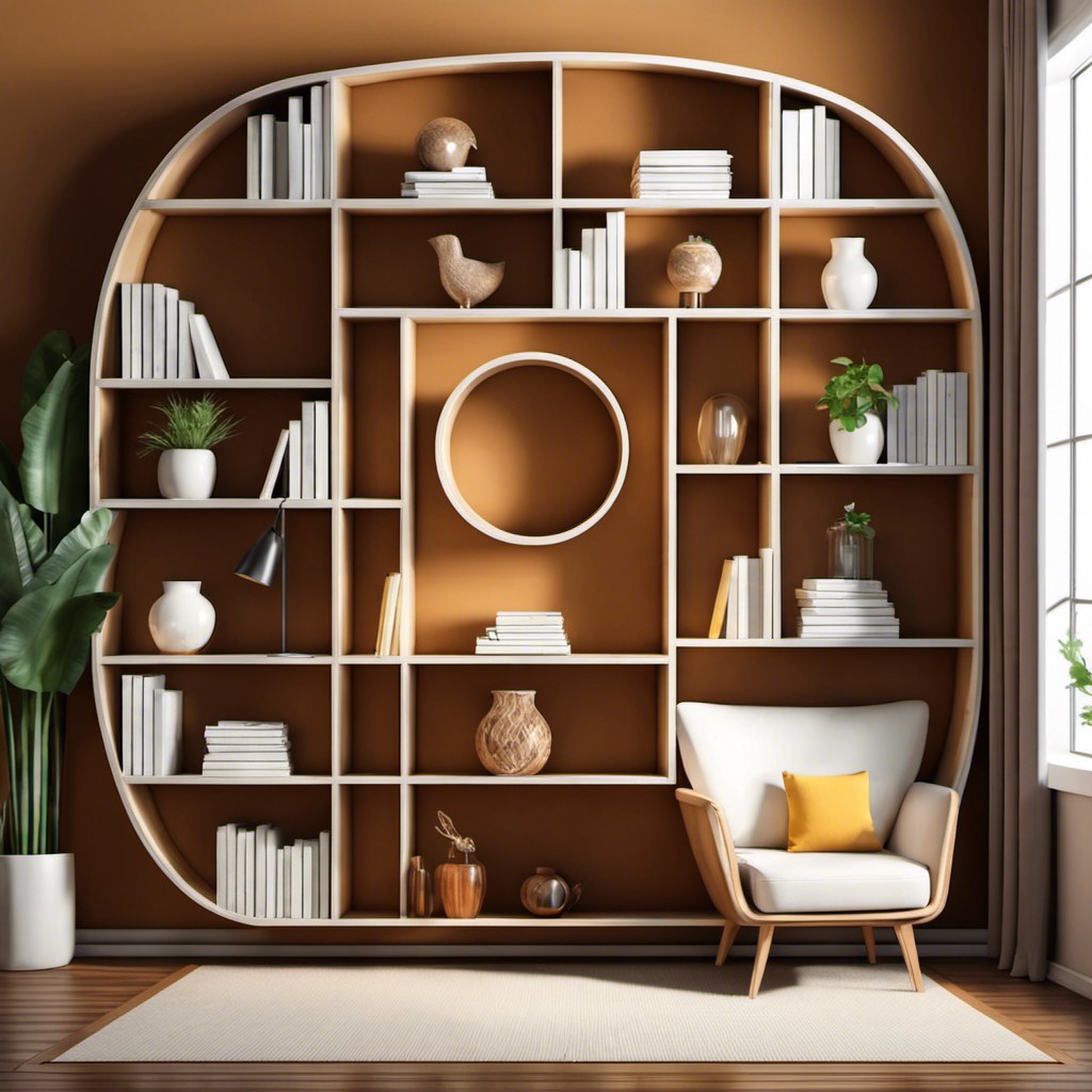 circular bookshelf wall