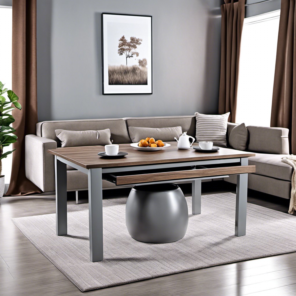 convertible grey brown coffee dining table