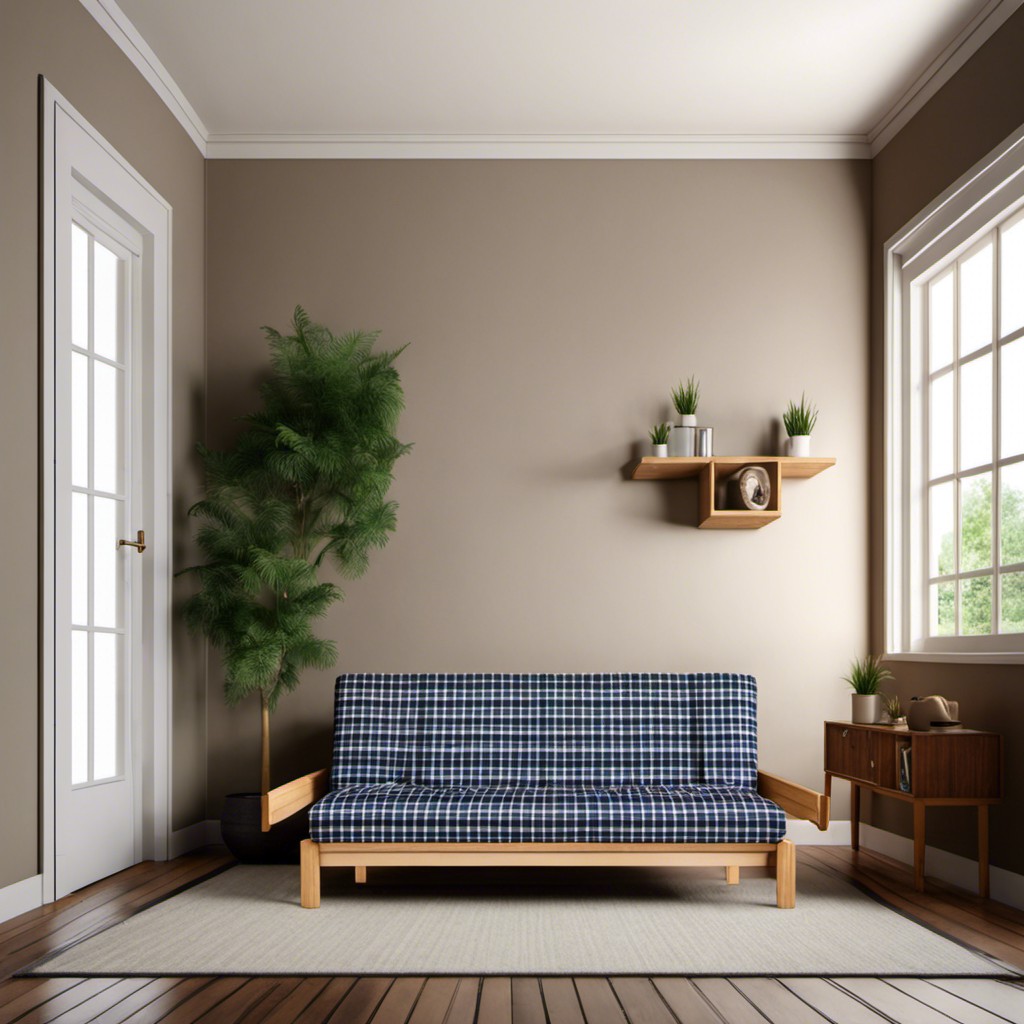 convertible plaid futon sofa