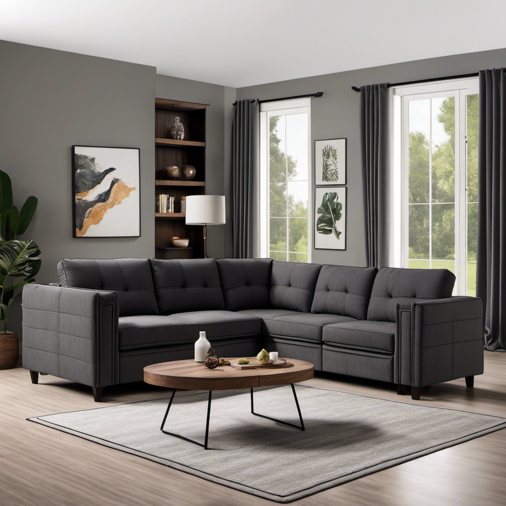convertible sectional dark gray couch