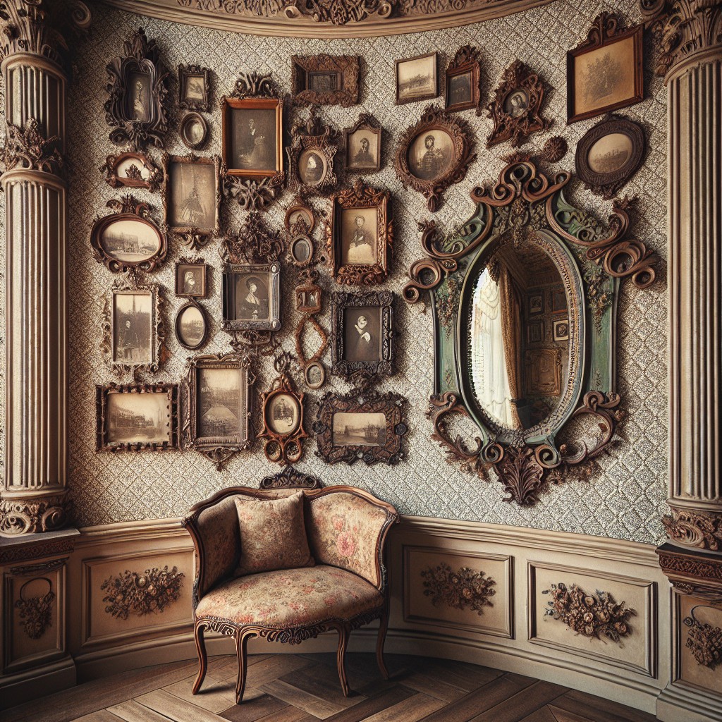 creating a vintage look on curved walls with antique items