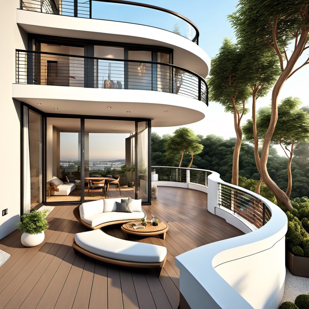 curved balconyterrace wall