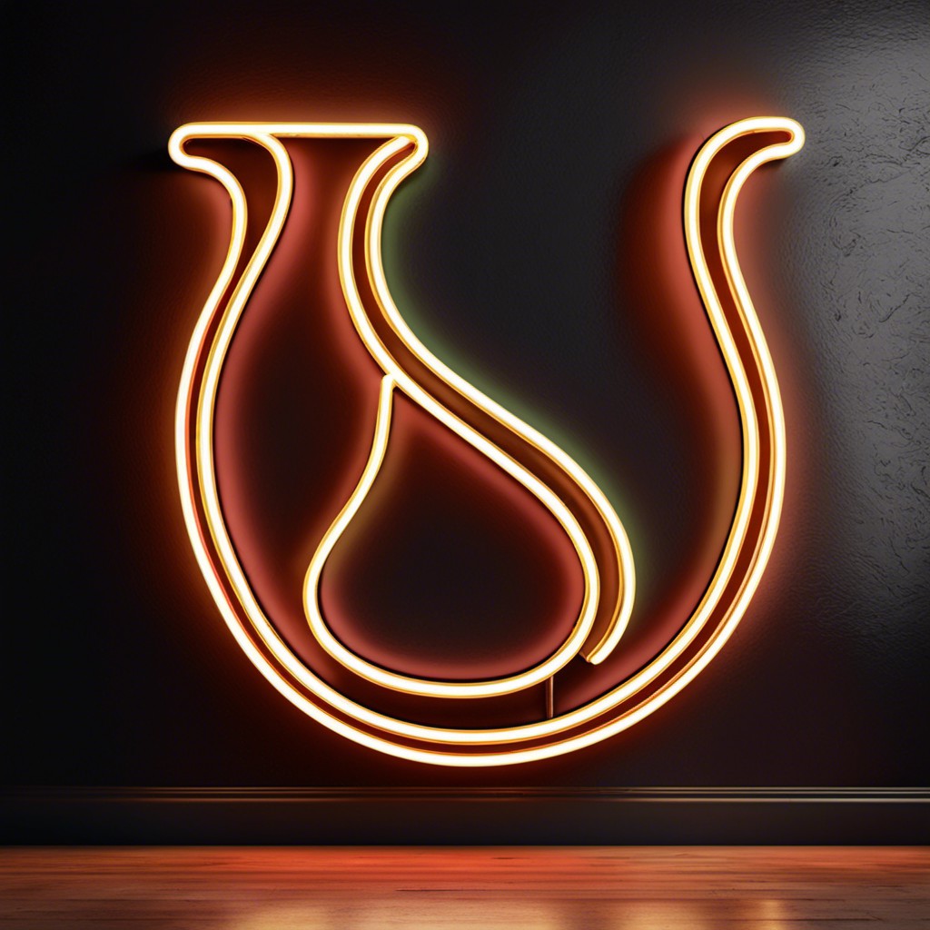 curved neon art sign