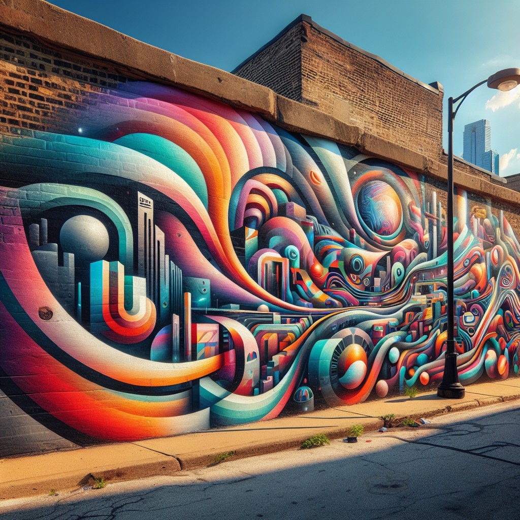 curved wall decor with graffiti art ideas
