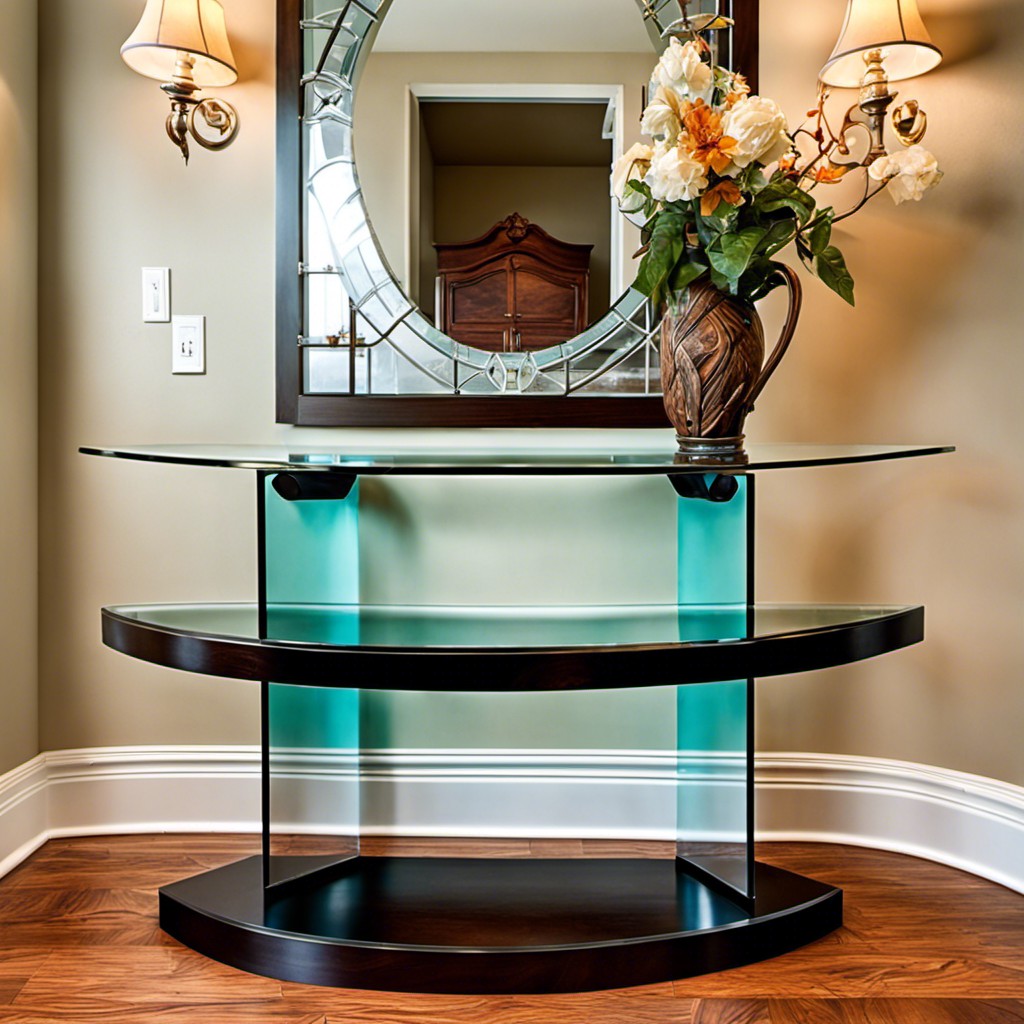 custom made curved glass table