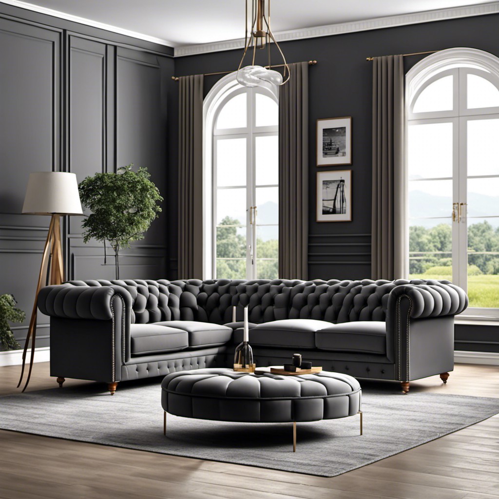 dark gray chesterfield sofa