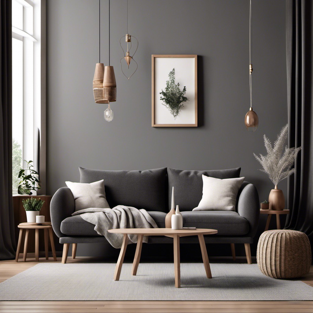 dark gray scandinavian style couch