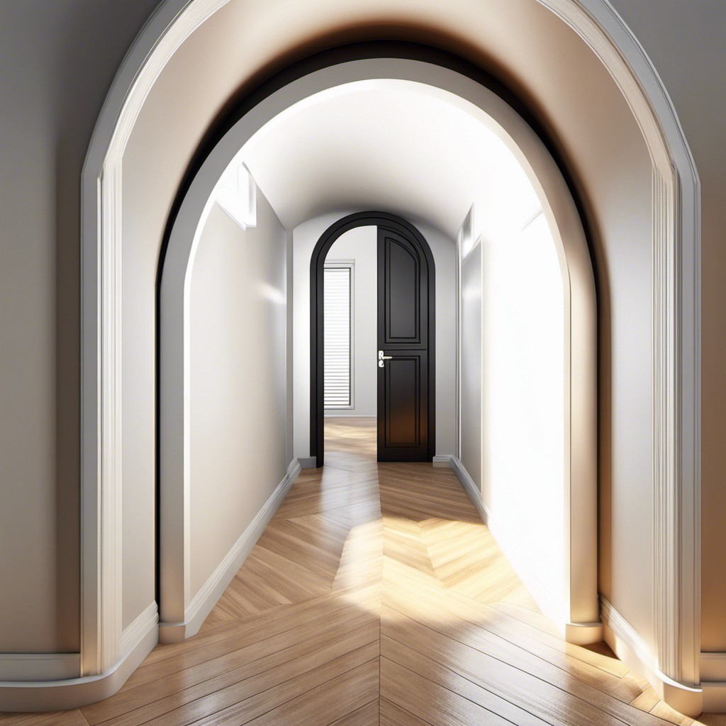 double curving hallway wall
