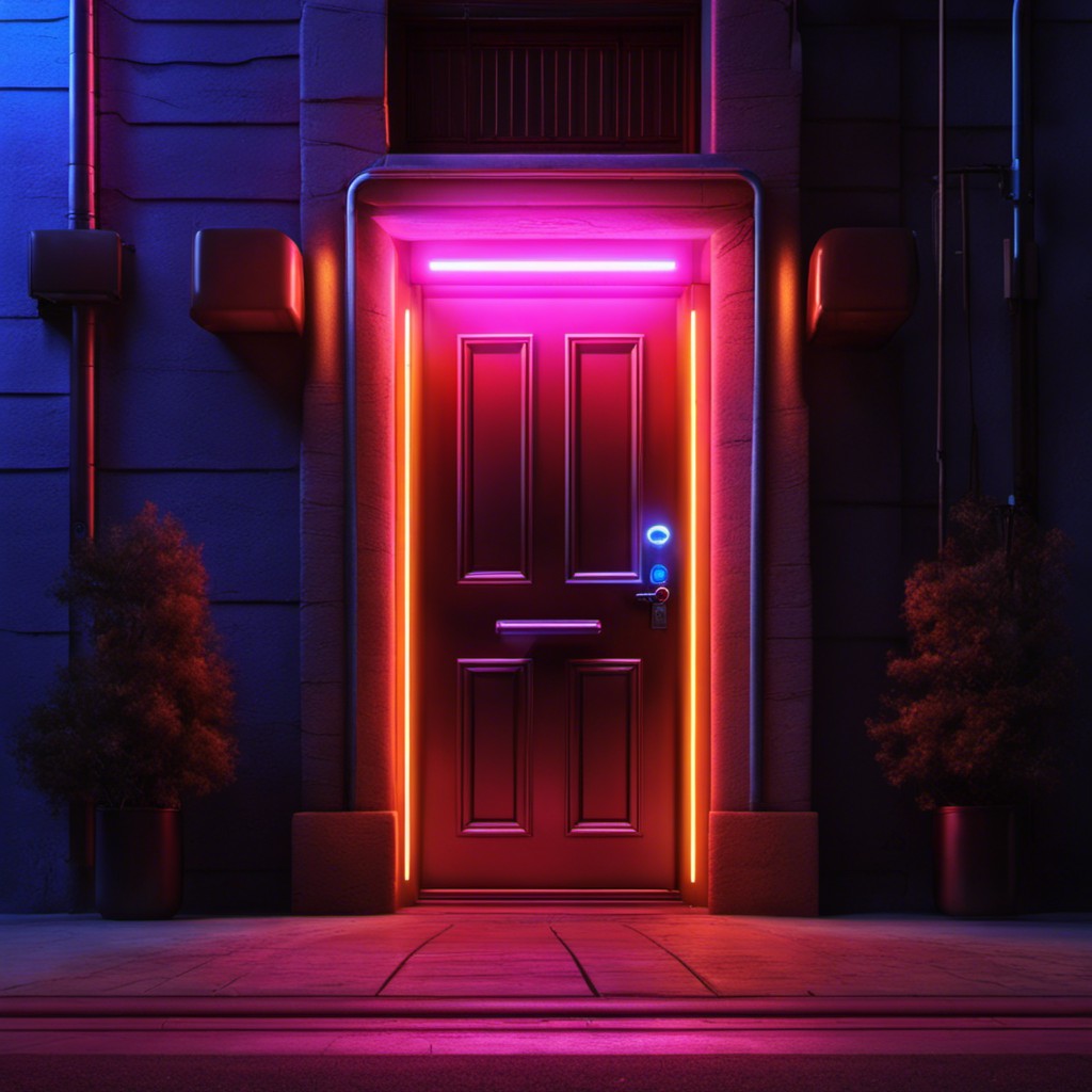 flickering neon lights door