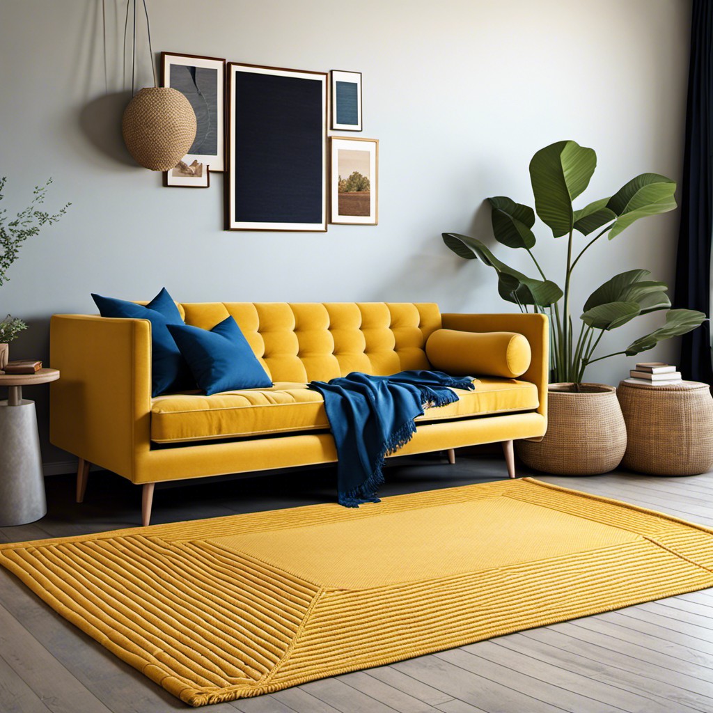 golden yellow cotton rug