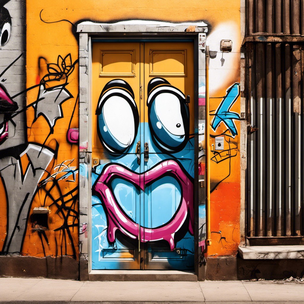 graffiti covered door
