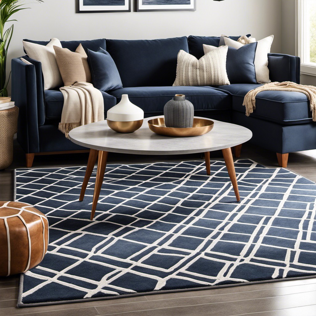 grey geometric patterned rug