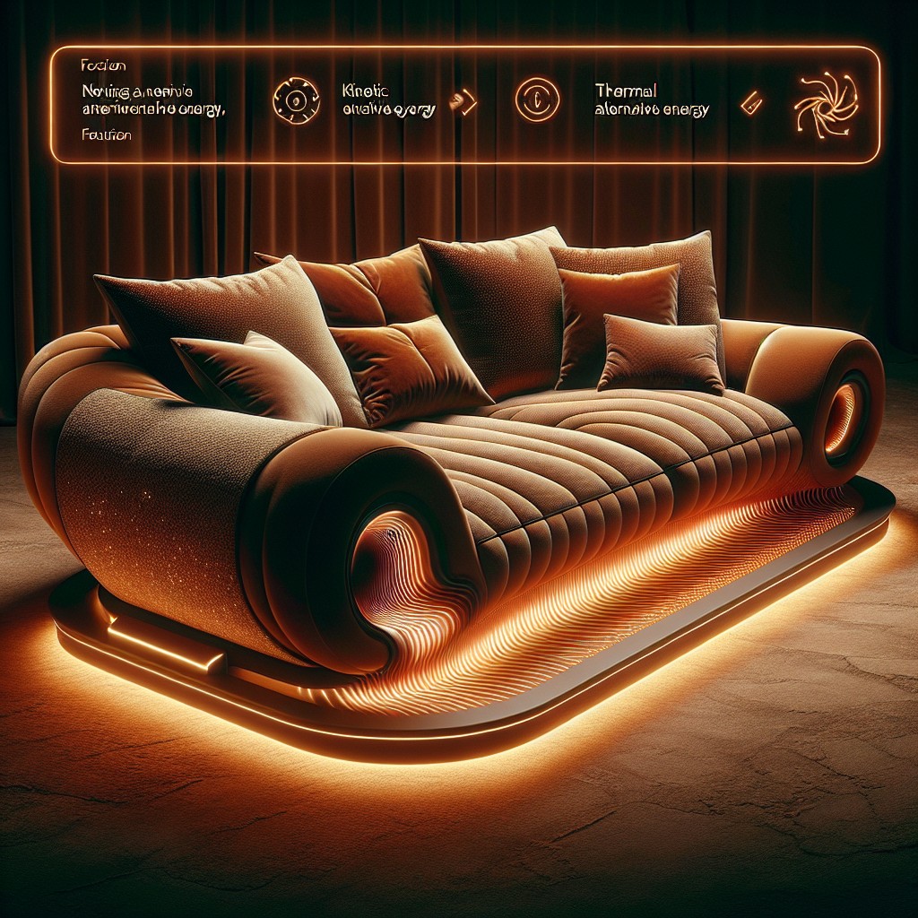 heated couch with alternative energy options kinetic thermal