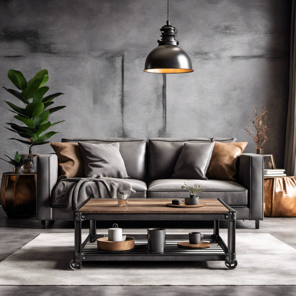 industrial style iron coffee table