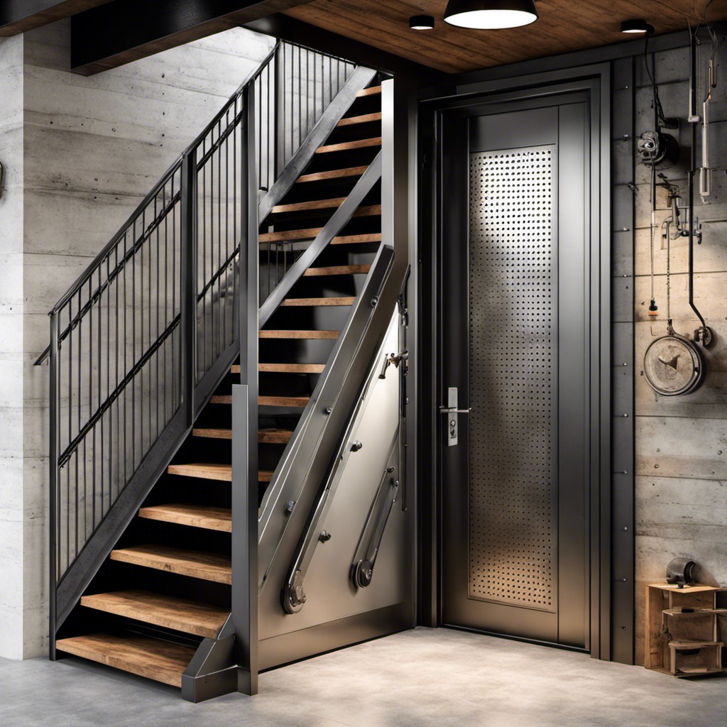 industrial styled steel door