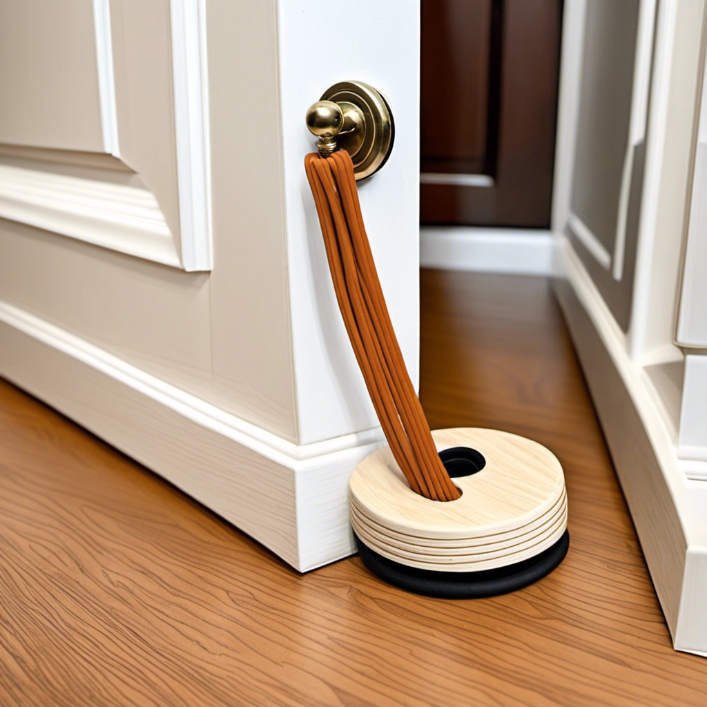 install a rubber band door stopper